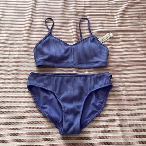 Abercrombie & Fitch Periwinkle Ribbed Bikini Set